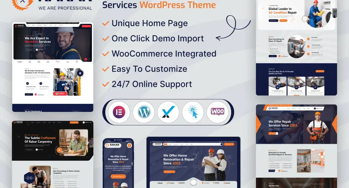 Rakar – Multipurpose Services WordPress Theme