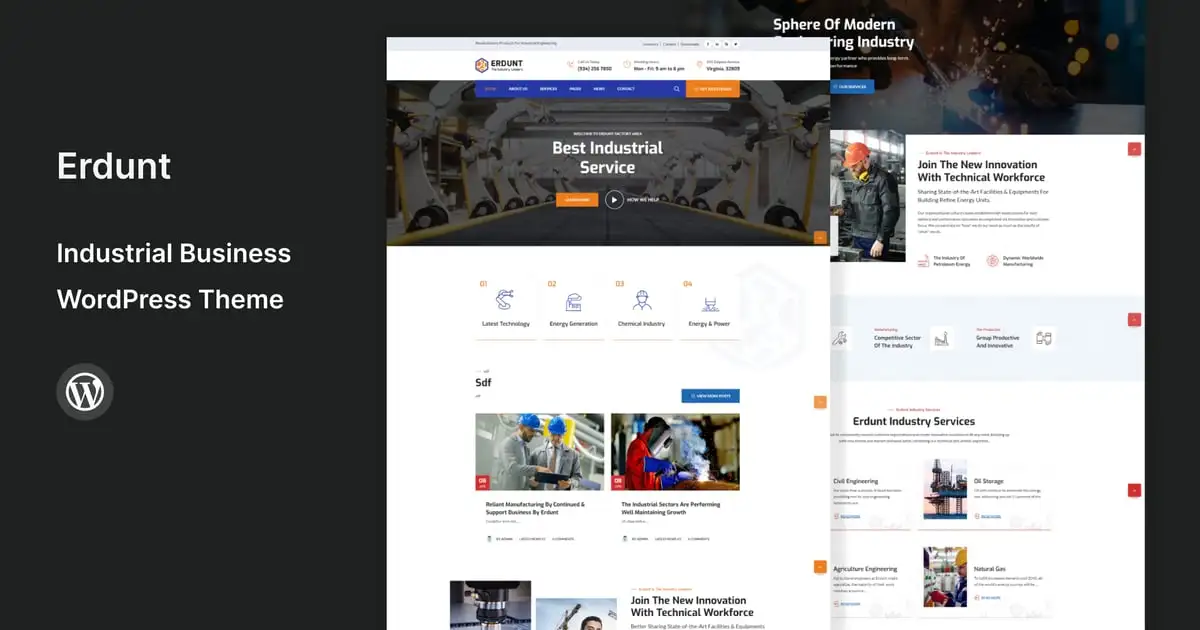 Erdunt – Industrial Business WordPress Theme