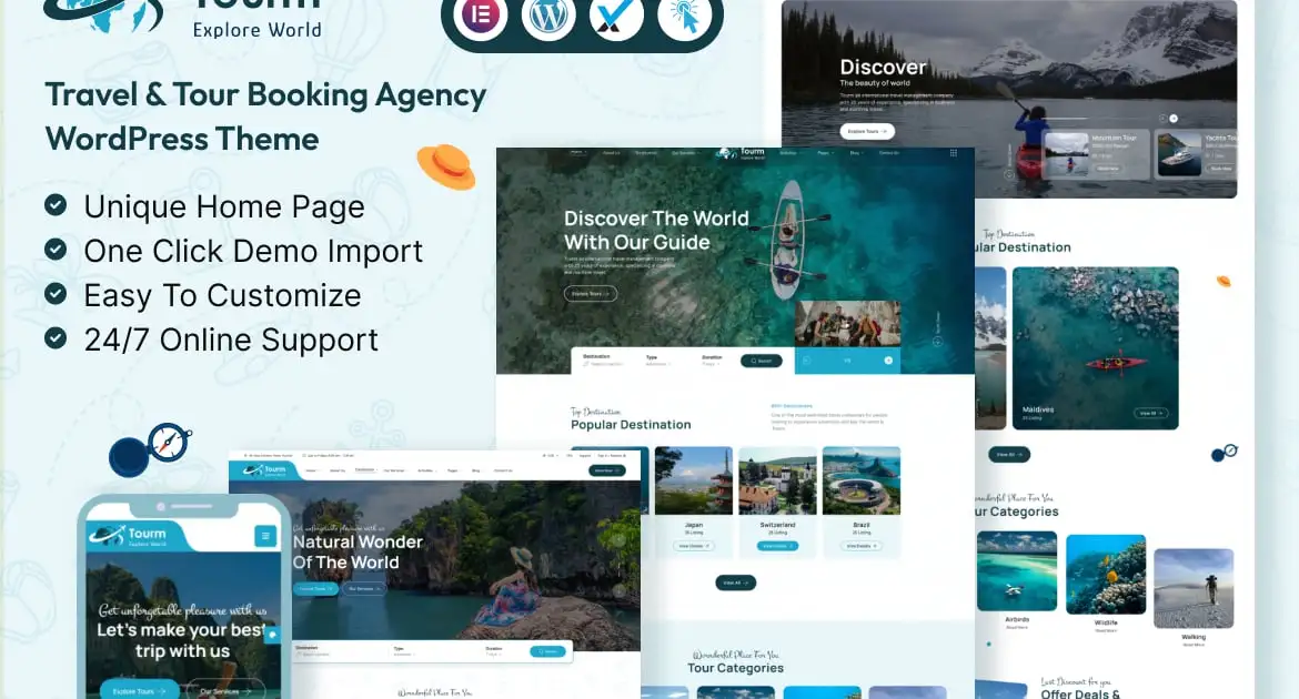 Tourm – Travel & Tour Booking Agency WordPess Theme