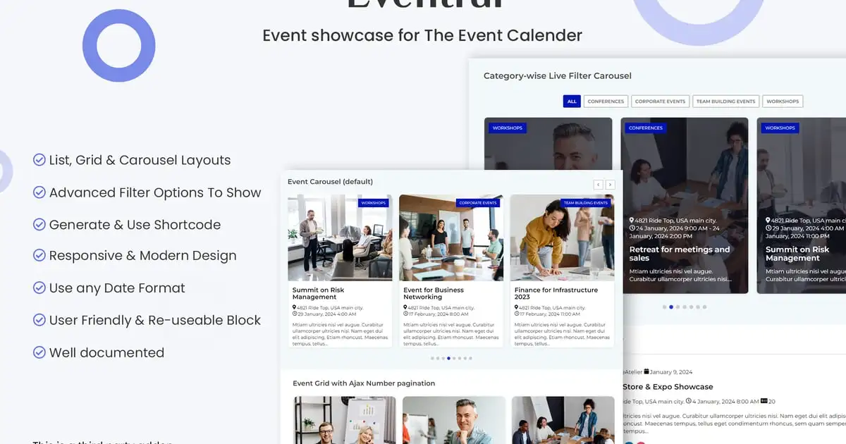 Events Showcase For The Events Calendar