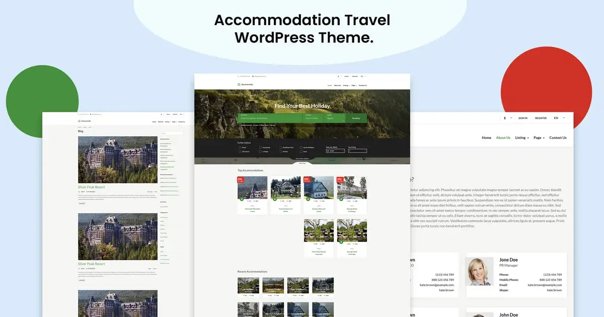 Accommodo – Accommodation Travel WordPress Theme