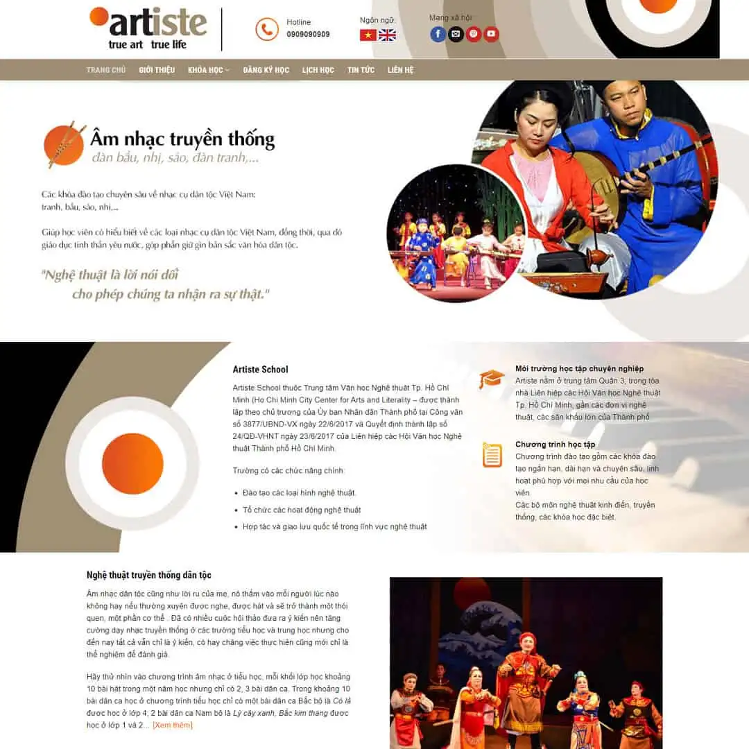 art-maugiaodien-com_ Mẫu Website Giới Thiệu Trường Nghệ Thuật - Cài Đặt Sẵn