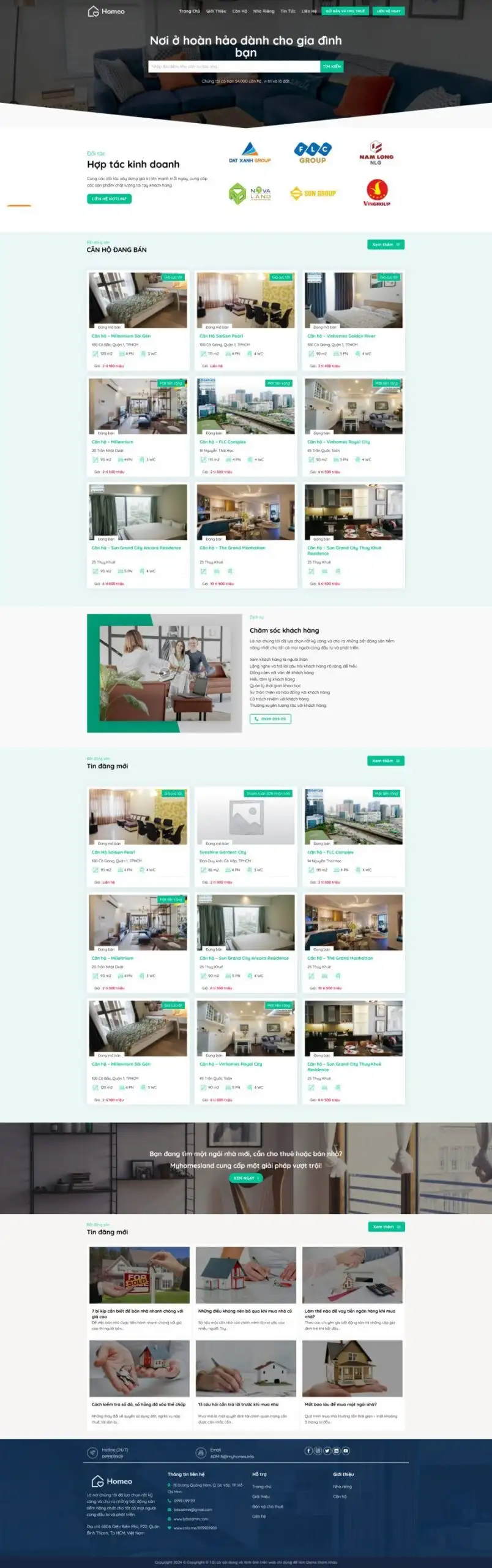 Mẫu Website Bất Động Sản 52 - Mua Bán Nhà Đất - Cài Đặt Sẵn