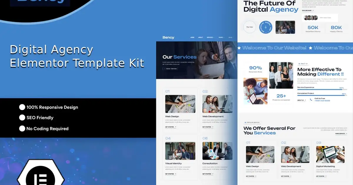 bency Bency – Digital Agency Elementor Template Kit