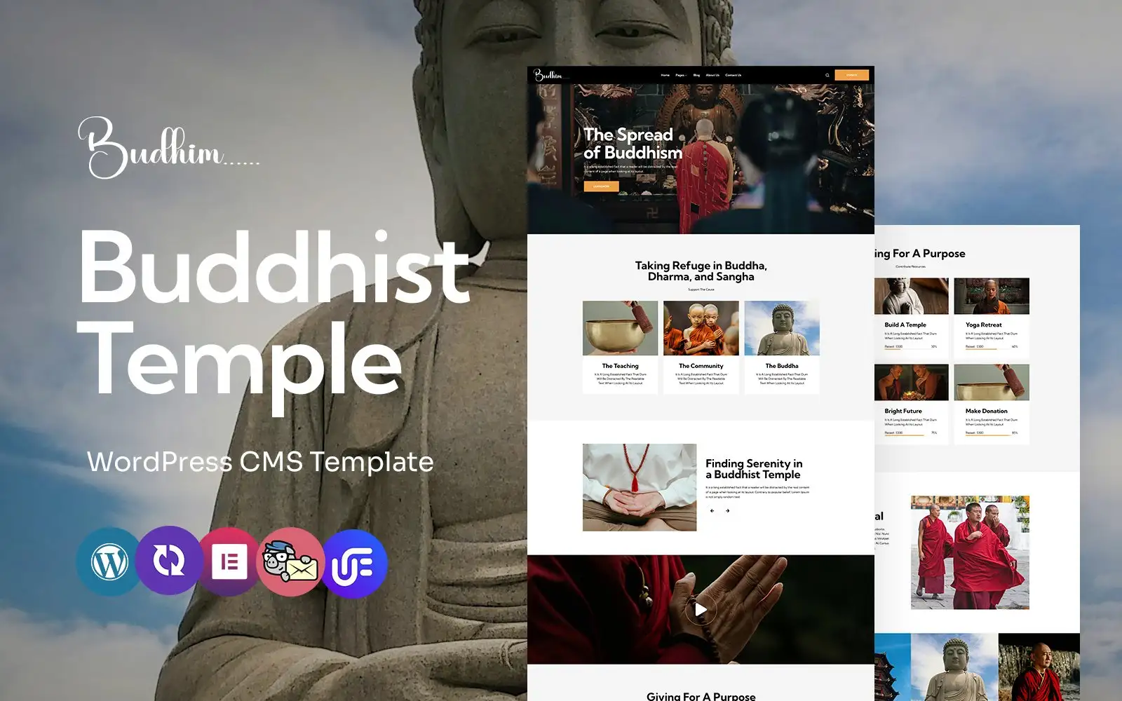 Budhim – Buddhist Temple Multipurpose WordPress Elementor Theme WordPress Theme