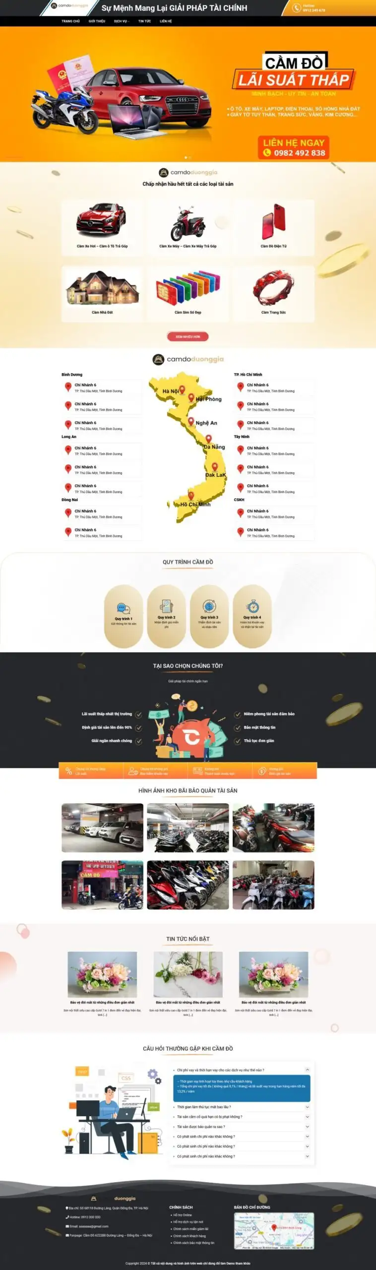 Mẫu Website Cầm Đồ 1 - Dịch Vụ Tài Chính - Cài Đặt Sẵn