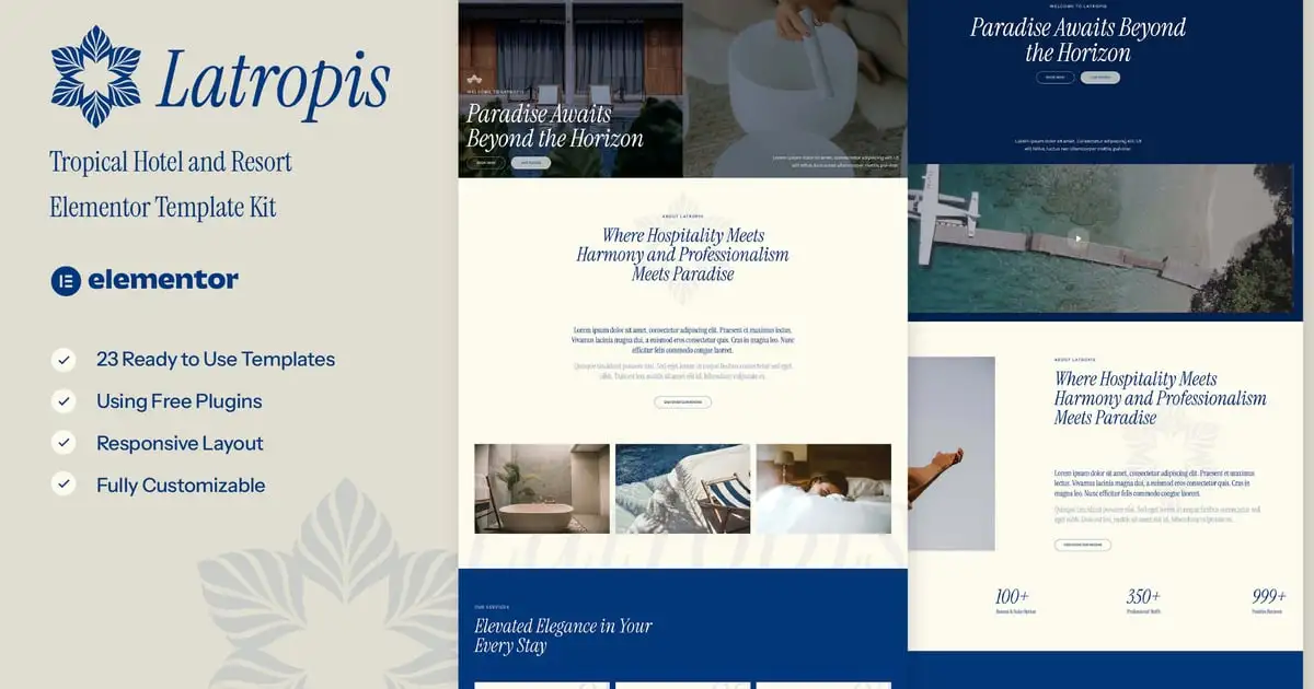 cover-101 Latropis – Tropical Hotel & Resort Elementor Template Kit