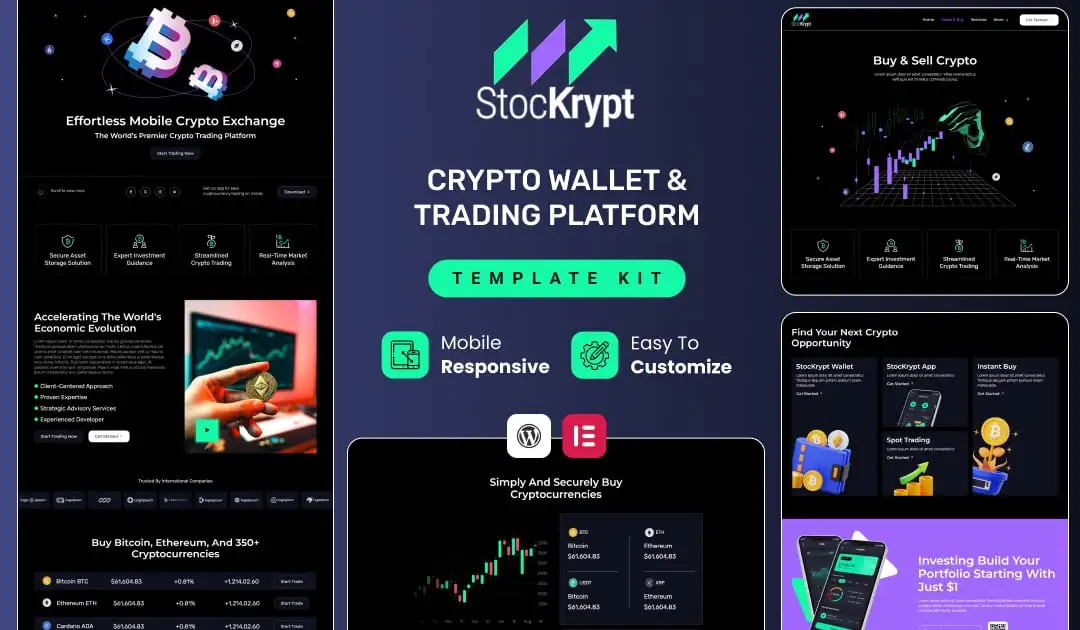 Stockrypt – Online Trading & Investment Elementor Template Kit
