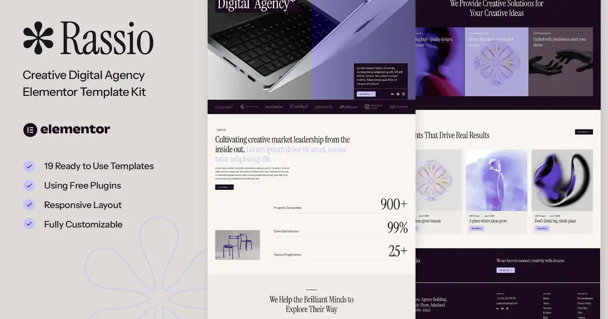 Rassio – Creative Digital Agency Elementor Template Kit