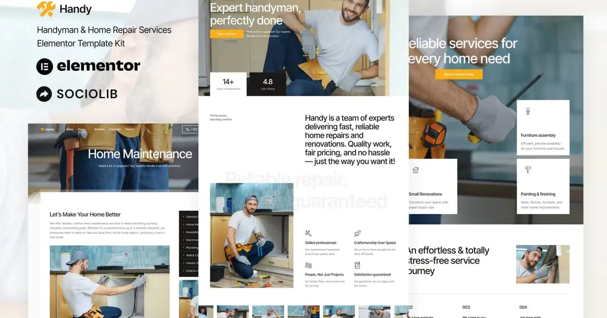 Handy – Handyman & Home Repair Service Elementor Template Kit