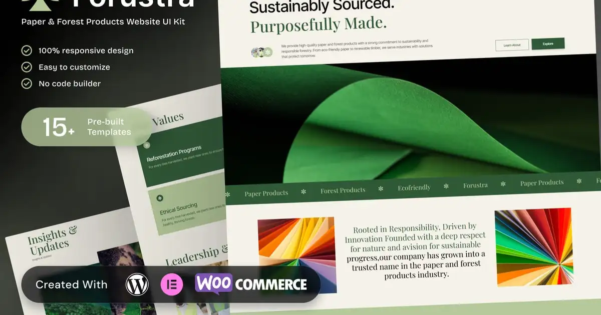 Forustra – Eco-Friendly Elementor Template Kit for Paper & Forest Product Companies