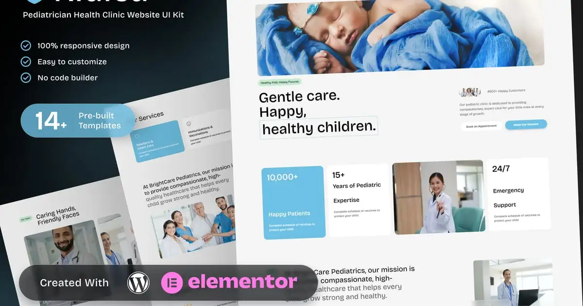 Kidica – Health Clinic & Pediatrician Elementor Template Kit for Childcare Services