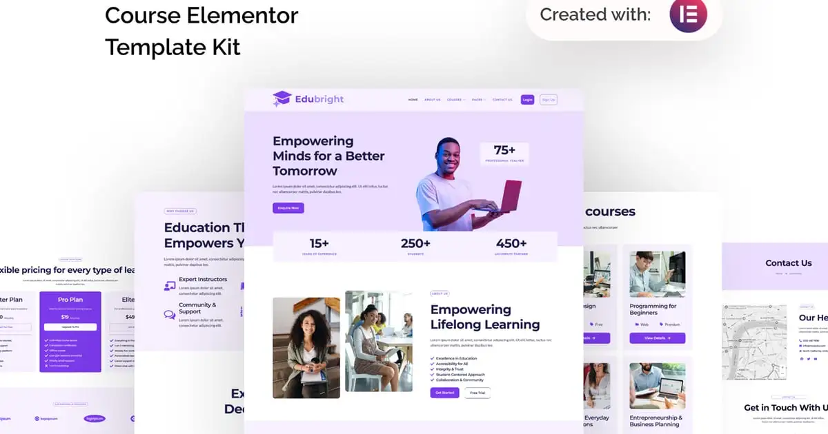 Edubright – Online Course & Education Elementor Template Kit