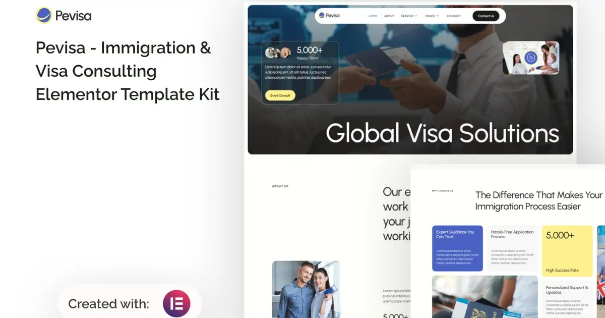 cover-pevisa Pevisa – Immigration & Visa Consulting Elementor Template Kit