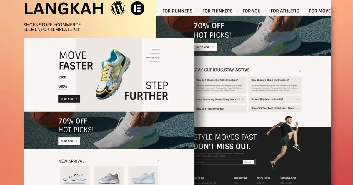 Langkah – Shoes Store eCommerce Elementor Template Kit