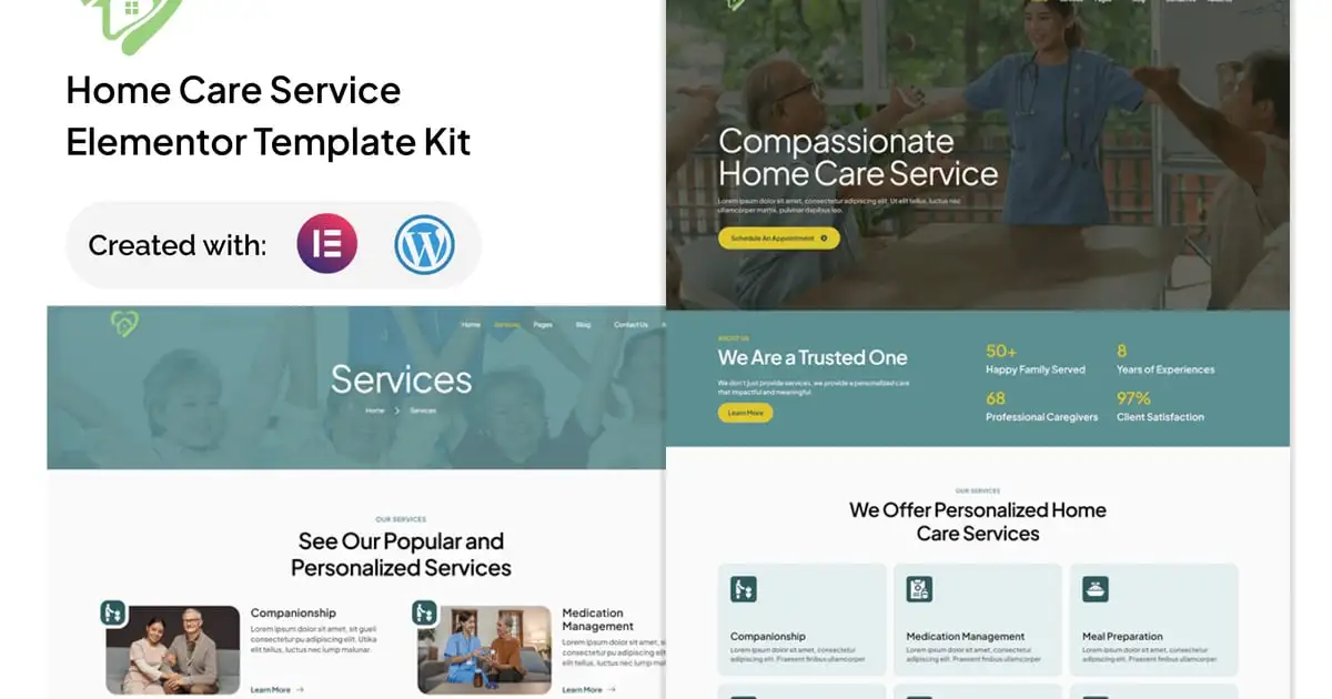 Serena – Home Care Services Elementor Template Kit