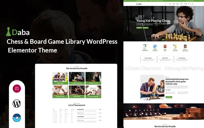 Daba – Chess & Board Game Library WordPress Elementor Theme WordPress Theme