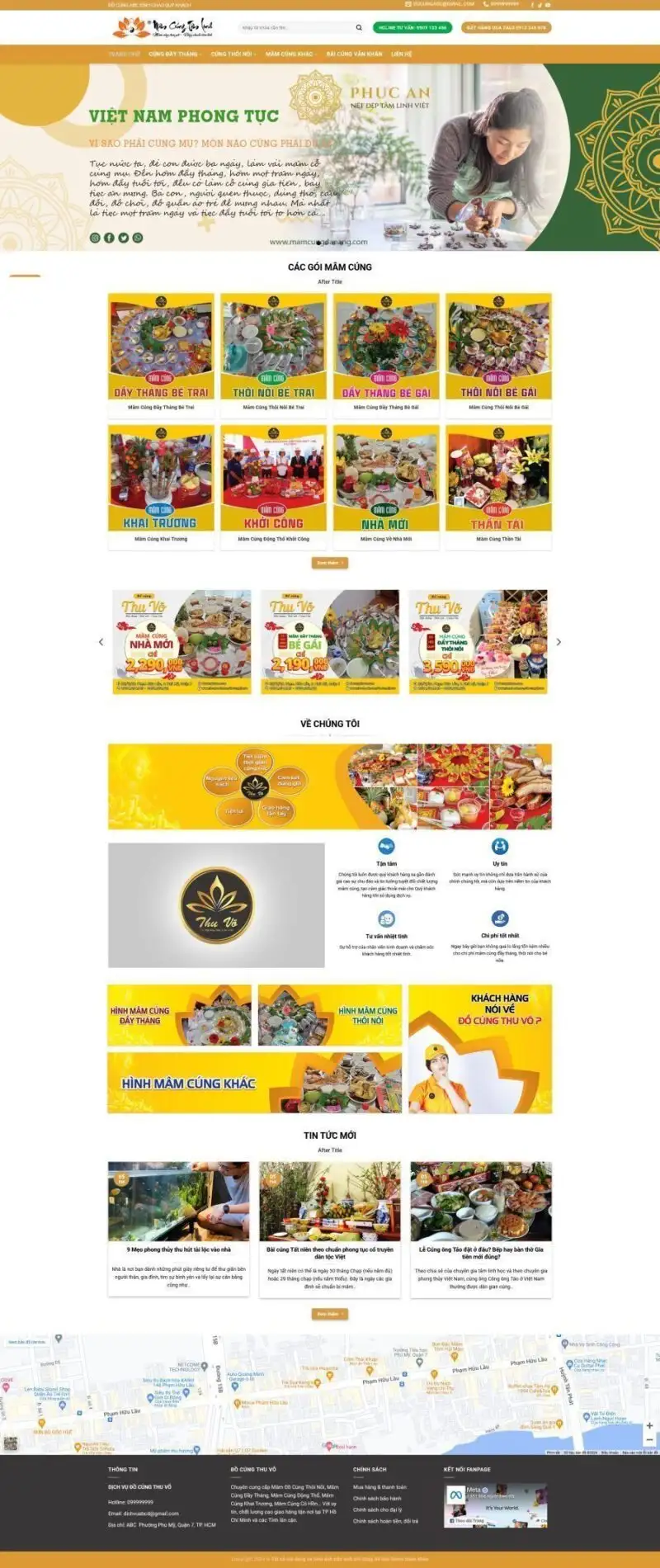Mẫu Website Đồ Cúng Mâm Cúng - Tâm Linh - Cài Đặt Sẵn