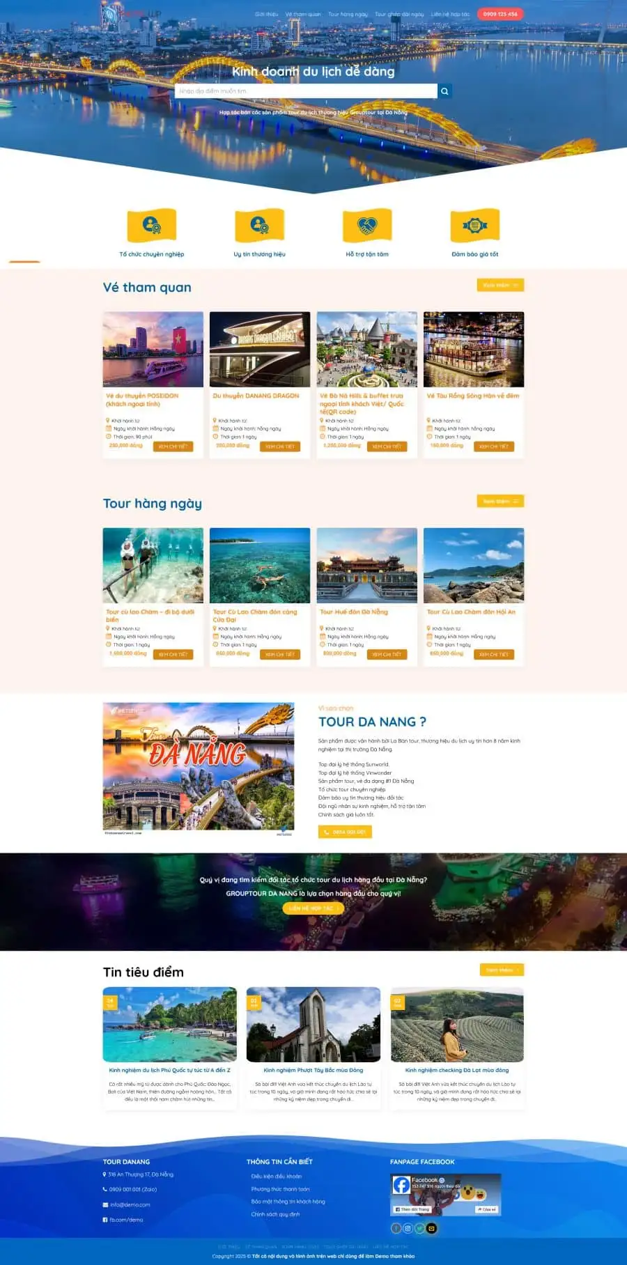 Mẫu Website Tour Du Lịch 25 - Travel - Cài Đặt Sẵn
