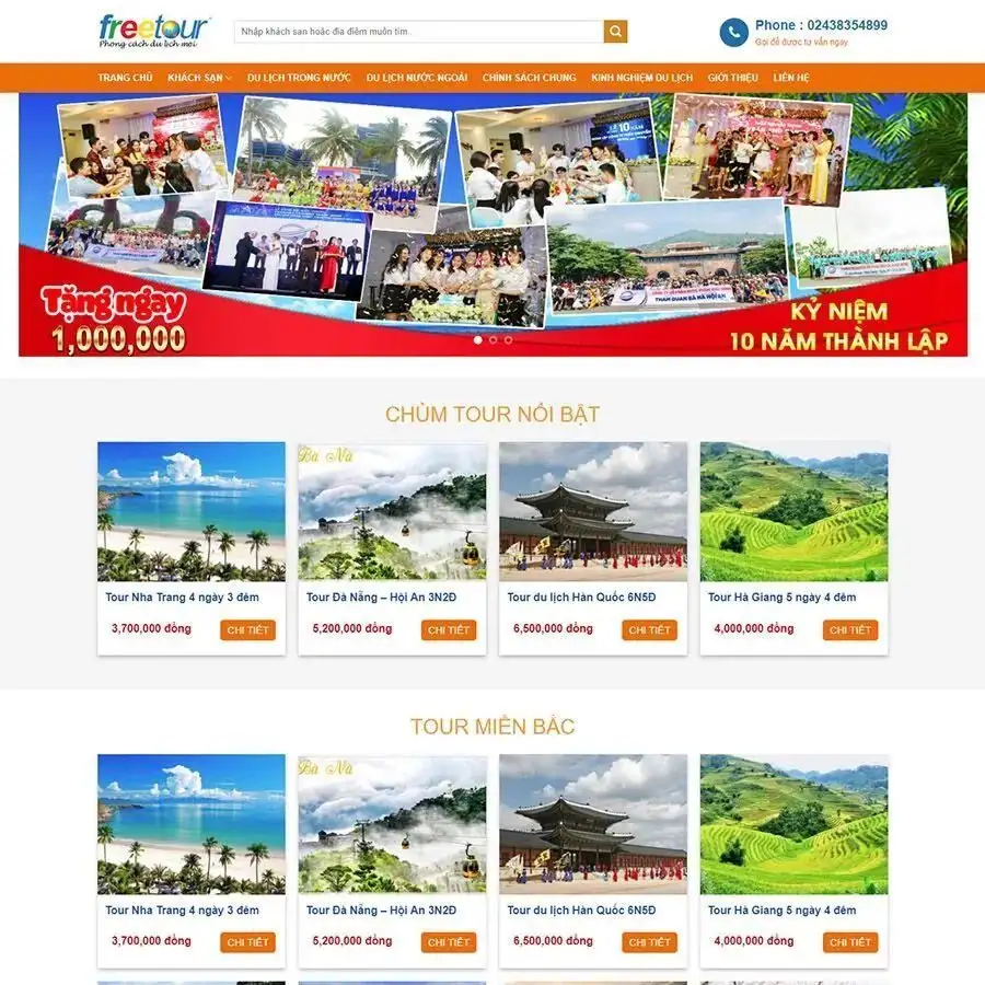 dulich7 Mẫu Website Du Lịch Cao Cấp 07 - Cài Đặt Sẵn