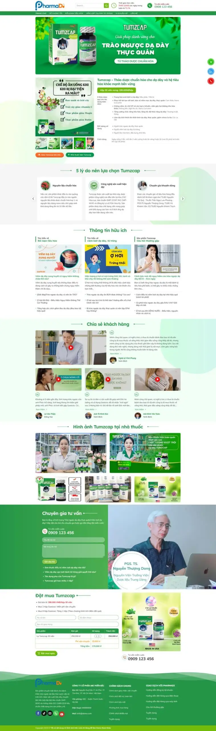 Mẫu Website Thuốc Và Thực Phẩm Chức Năng - Shop Online - Cài Đặt Sẵn