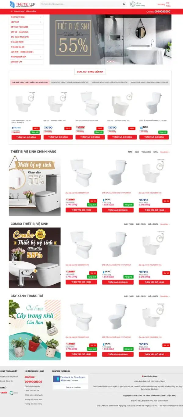 Theme wordpress thiết bị vệ sinh, vật kiệu xây dựng