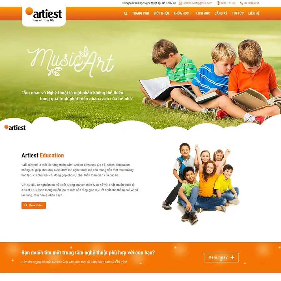 Mẫu Website Trung Tâm Giáo Dục Đào Tạo - Cài Đặt Sẵn