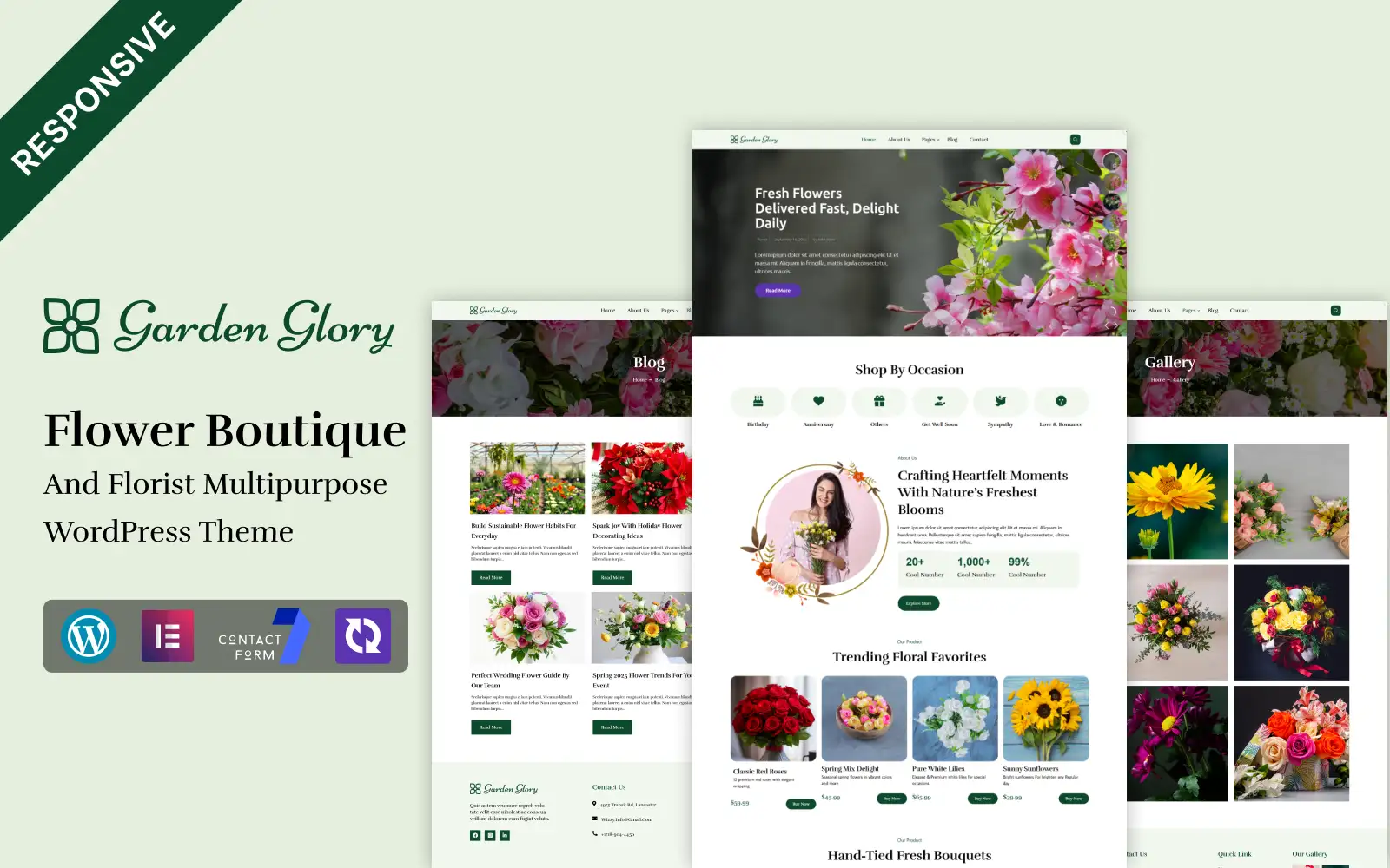 GardenGlory – Flower Boutique, Wedding Flowers And Florist Multipurpose WordPress Elementor Theme WordPress Theme