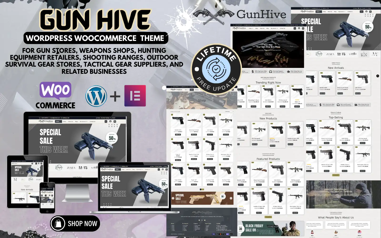 Gun Hive – Gun Shops, Weapon Stores, and Shooting Clubs WooCommerce ElementorTheme WooCommerce Theme