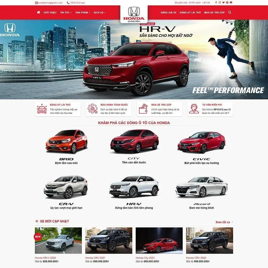Mẫu Website Showroom Ô Tô 02 - Web bán xe hơi - Cài Đặt Sẵn