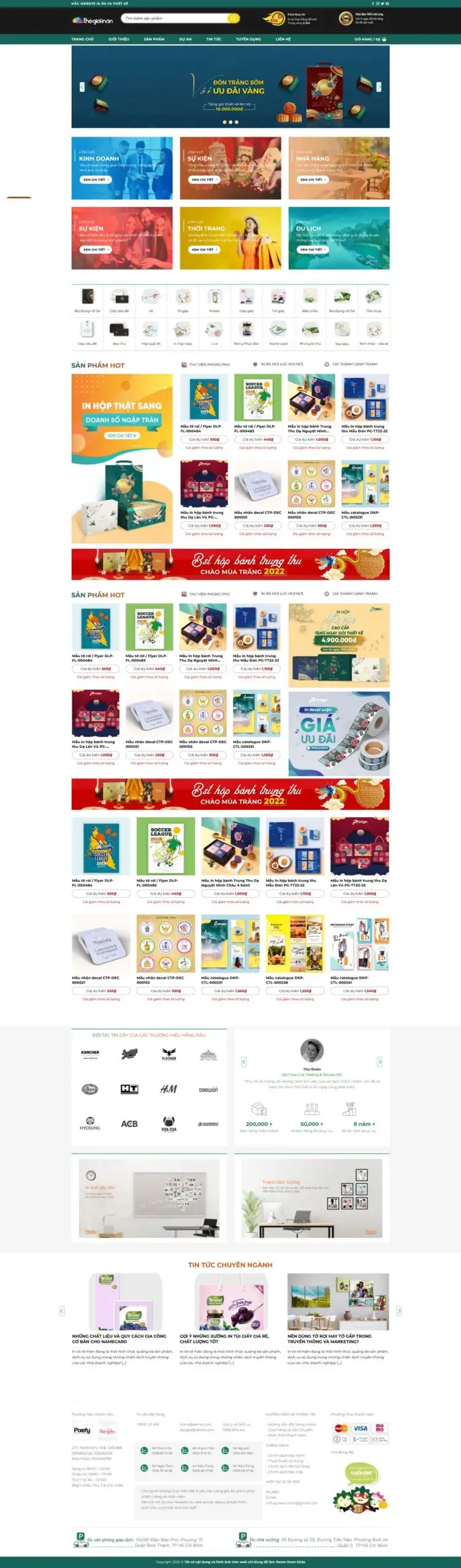Mẫu Website Công Ty In Ấn 8 - In Bao Bì Quảng Cáo - Cài Đặt Sẵn