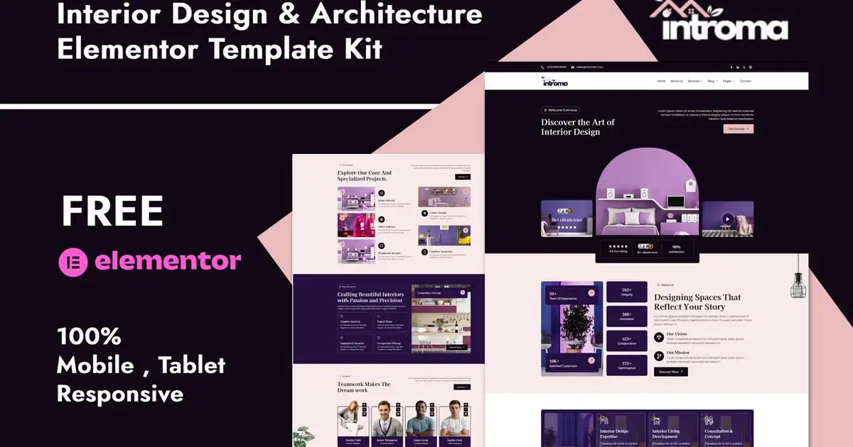 kit20cover2027 Introma – Interior Design & Architecture Elementor Template Kit