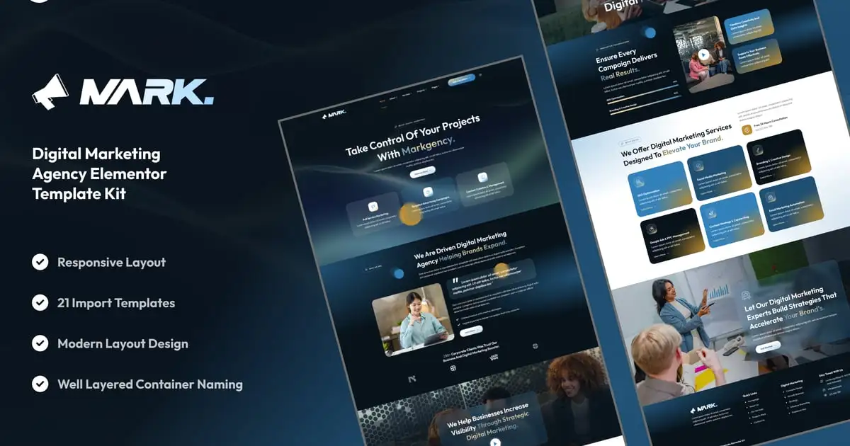 markgency Markagency – Digital Marketing Agency Elementor Template Kit