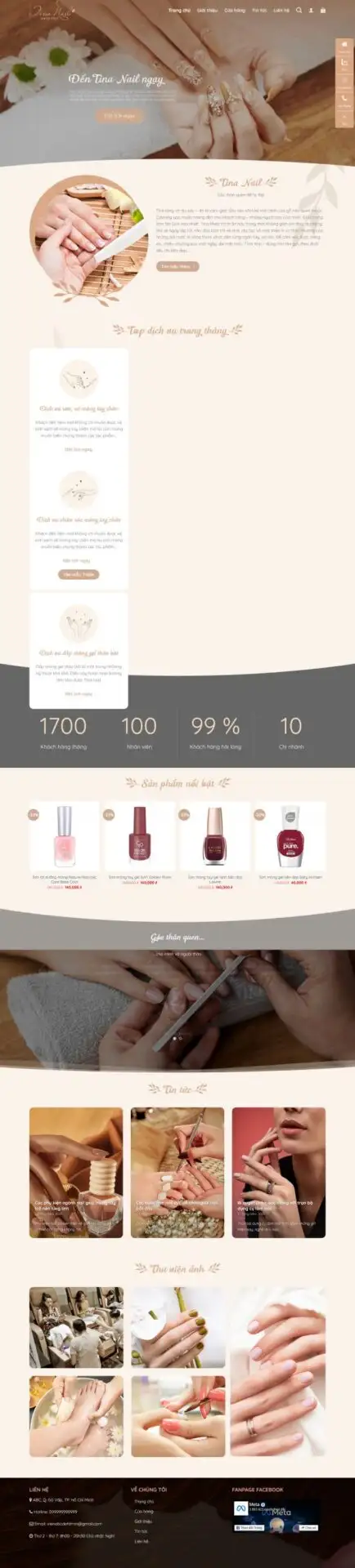 Theme wordpress dịch vụ nail và phụ kiện