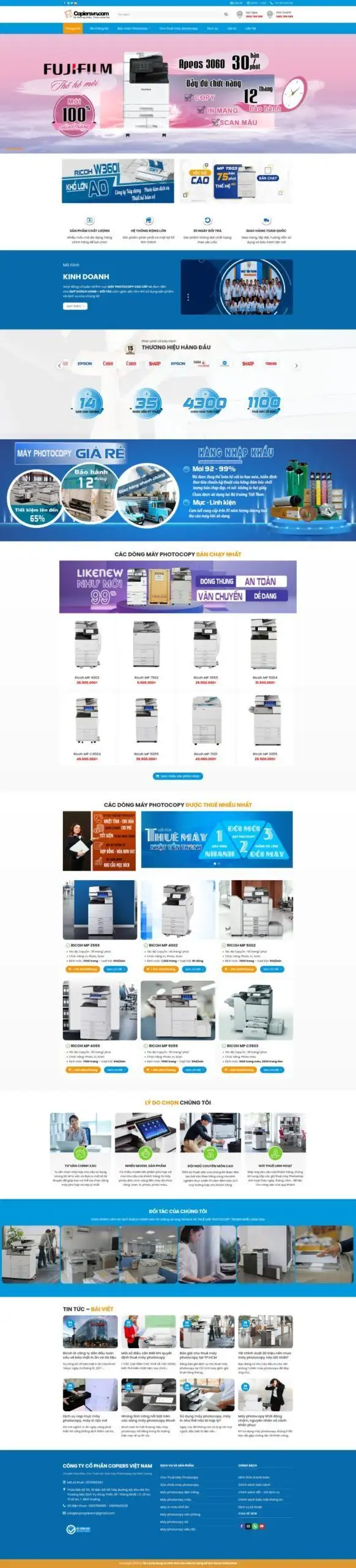 Mẫu Website Cho Thuê Máy Photocopy 5 - Thiết Bị Văn Phòng - Cài Đặt Sẵn