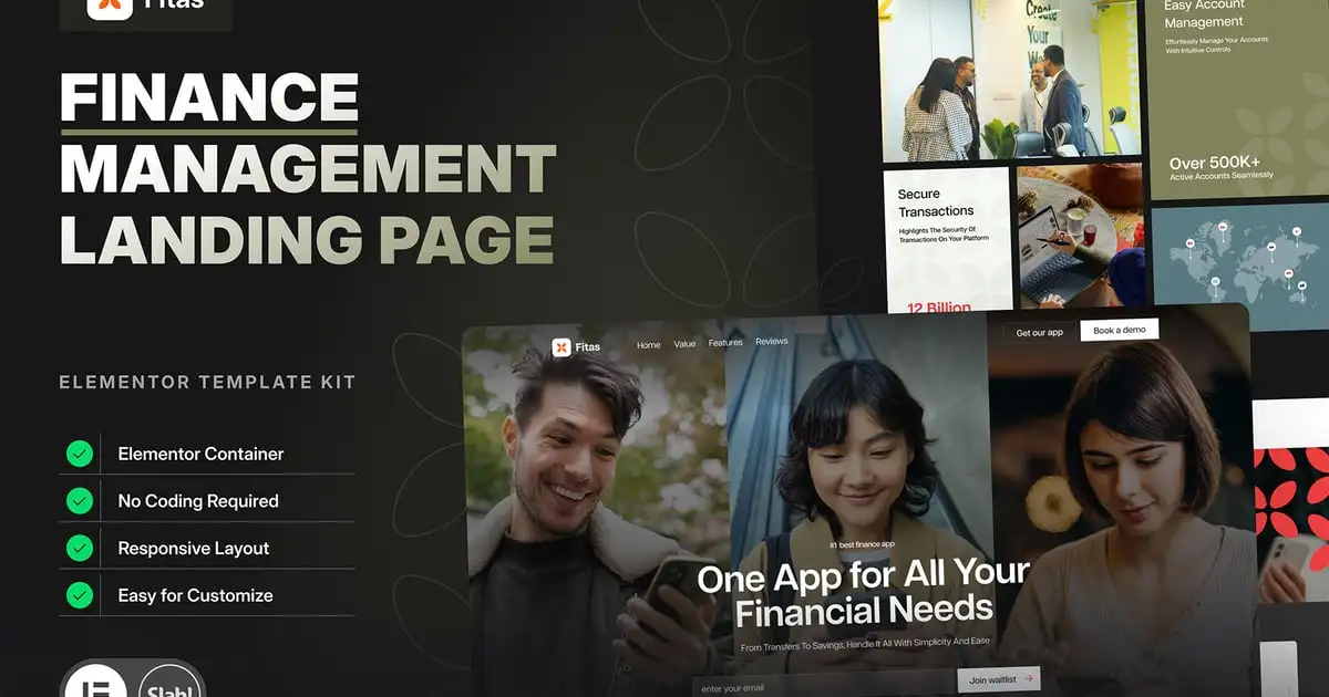 Fitas – Finance Management Elementor Pro Template Kit