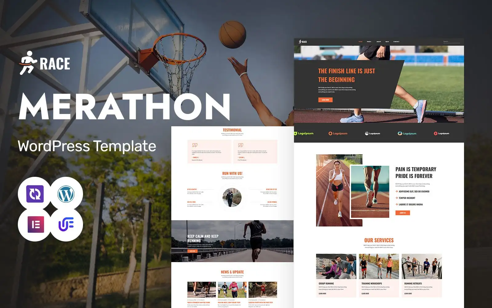 Race – Marathon Events And Running Clubs WordPress Elementor Theme WordPress Theme