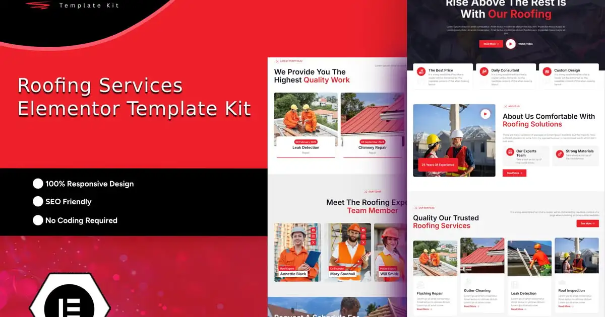Roofsolve – Roofing Services Elementor Template Kit