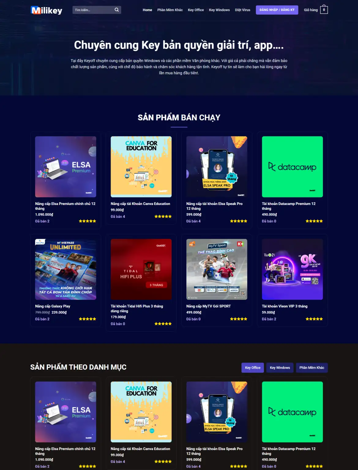 Mẫu Website Bán Tài Nguyên Sản Phẩm Số MMO - Shop Online - Cài Đặt Sẵn