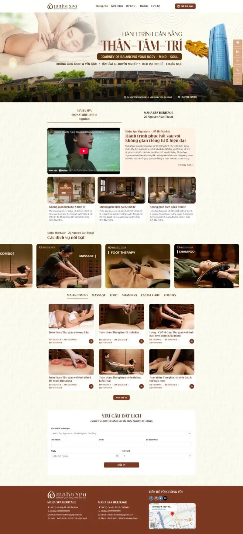 Mẫu Website Massage Spa - Chăm Sóc Sức Khỏe - Cài Đặt Sẵn