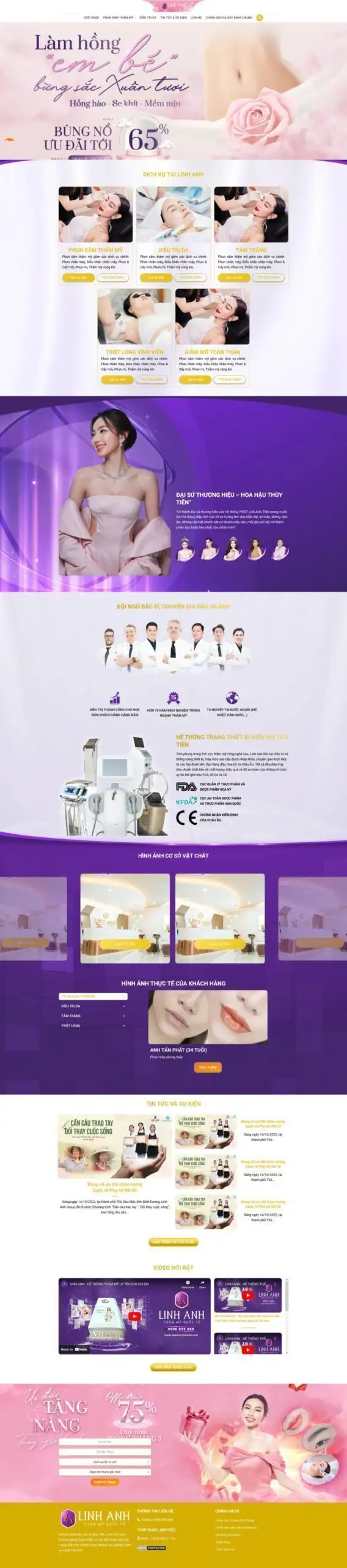 Mẫu Website Spa Thẩm Mỹ 18 - Làm Đẹp - Cài Đặt Sẵn