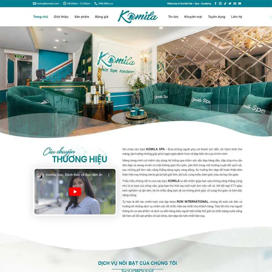 Mẫu Website Spa Làm Đẹp 07 - Shop Online - Cài Đặt Sẵn