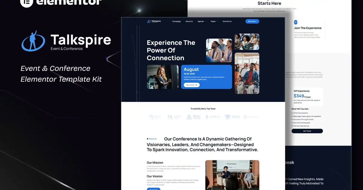 Talkspire – Event & Conference Elementor Template Kit