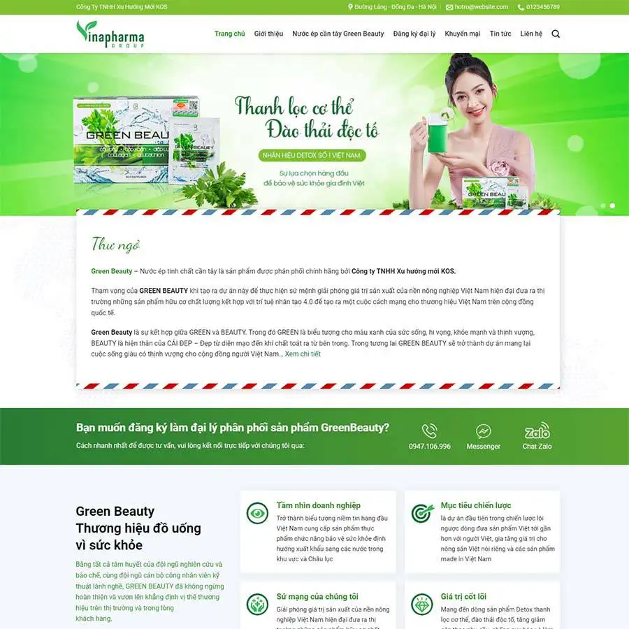 Mẫu Website Thực Phẩm Chức Năng 21 - Shop Online - Cài Đặt Sẵn