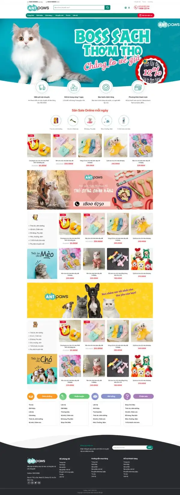Theme wordpress bán đồ thú cưng 1