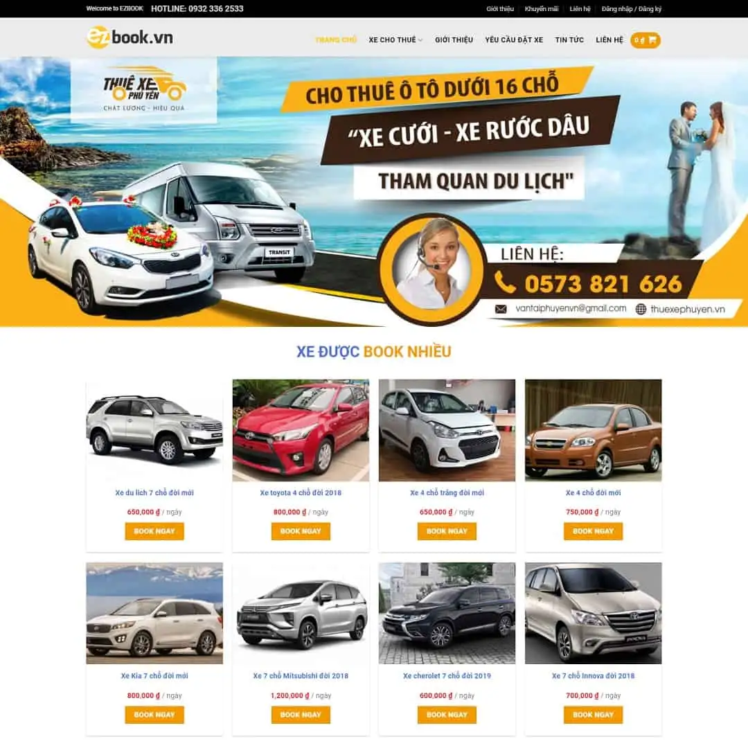 thuexe-maugiaodien-com_ Mẫu Website Dịch Vụ Thuê Xe Du Lịch - Cài Đặt Sẵn