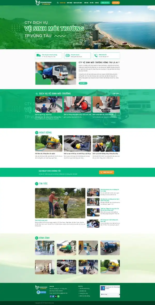 Theme wordpress hút hầm cầu, vệ sinh môi trường