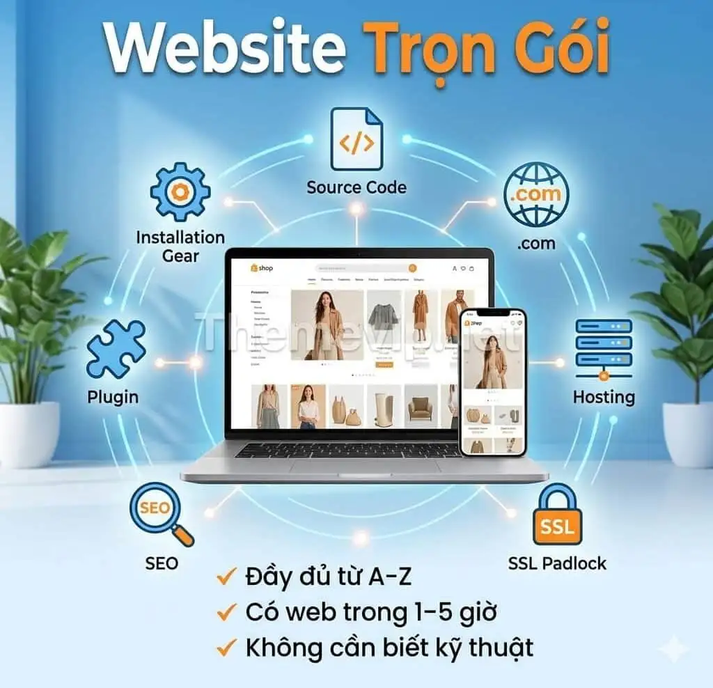 Mẫu Website Hoàn Chỉnh Trọn Gói Cả Tên Miền Và Hosting Chỉ Việc Quản Trị Nội Dung