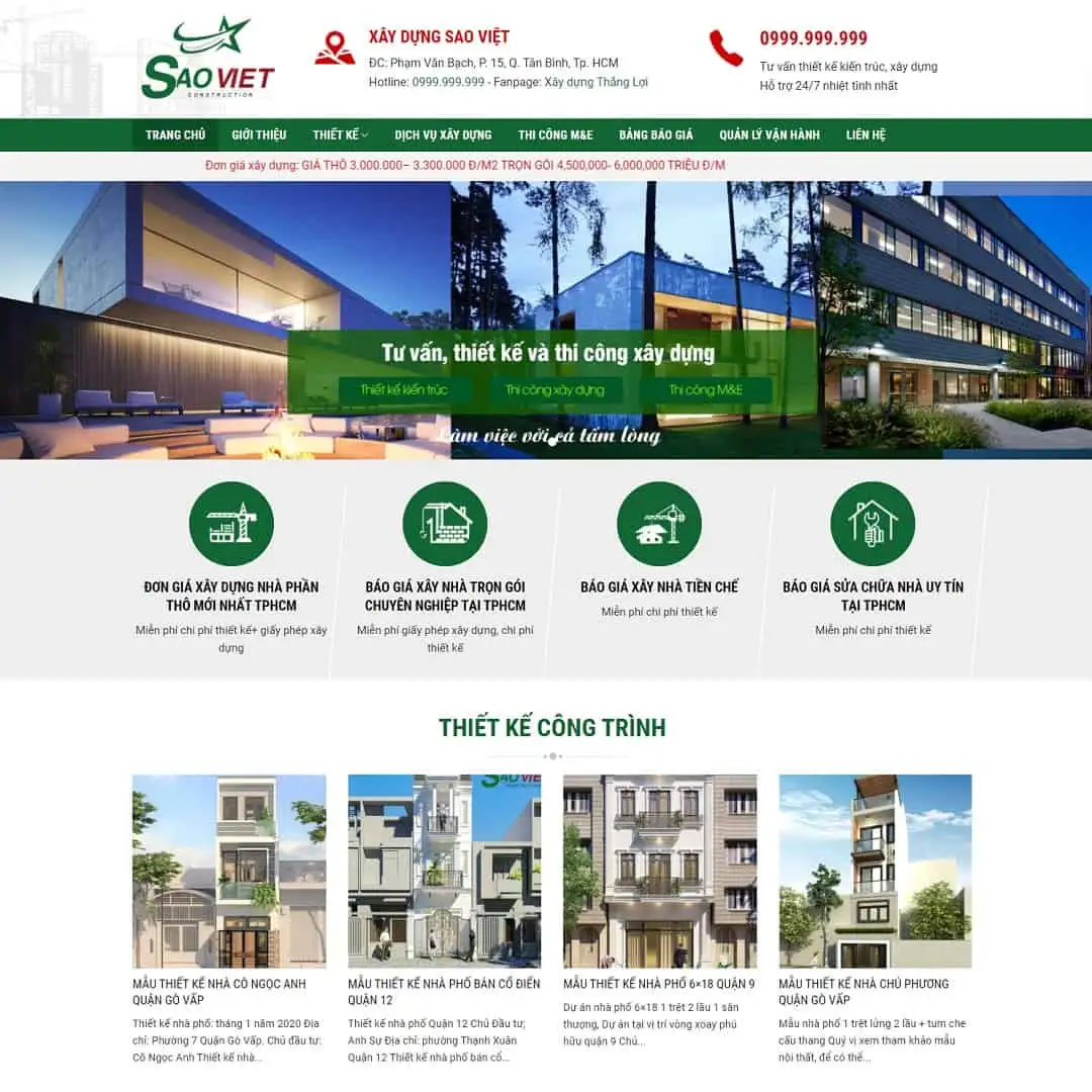 Mẫu Website Xây Dựng 05 - Thi Công Công Trình - Cài Đặt Sẵn