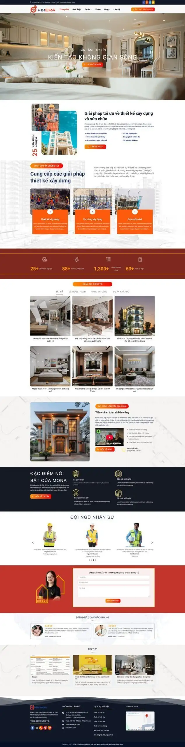 Mẫu Website Kiến Trúc Xây Dựng - Thiết Kế Nhà Đẹp - Cài Đặt Sẵn